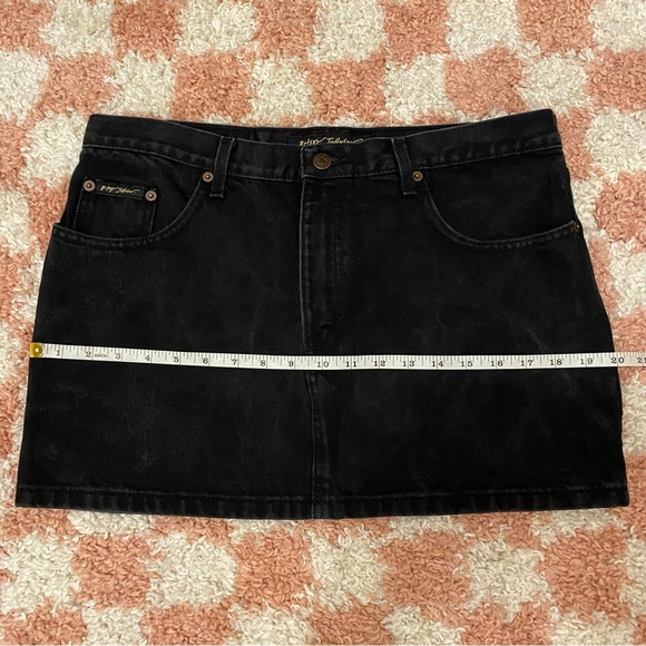 Vintage Betsey Johnson Jeans Black Denim Mini Skirt Sz L - Picture 8 of 9